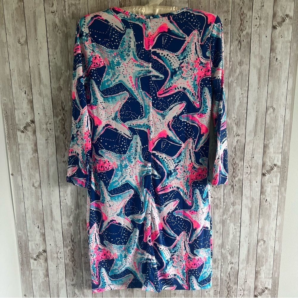 Lilly Pulitzer Beacon Dress with 3/4 Sleeves Starfish Neon Small - Picture 2 of 5